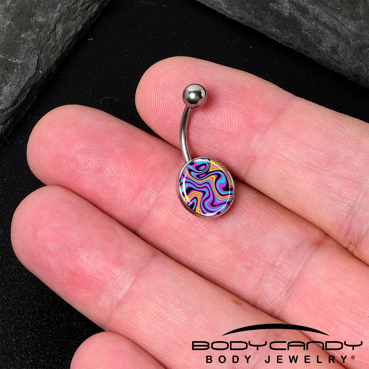 Funky Swirls Belly Ring by Onyx O