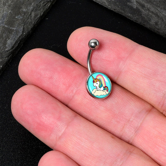 Rainbow Unicorn Belly Ring by Onyx O