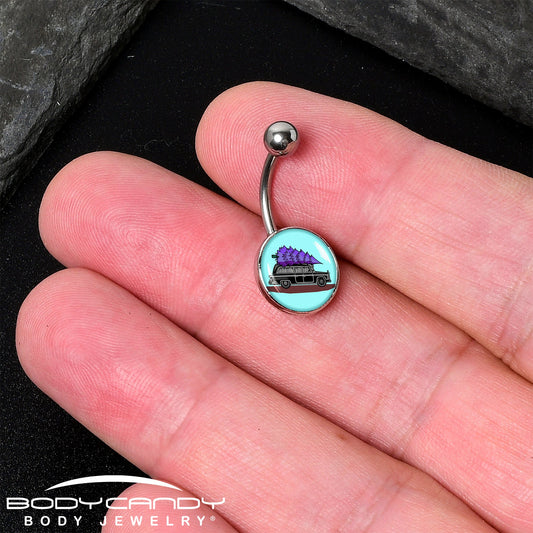 Holiday Christmas Hearse Belly Ring by Onyx O