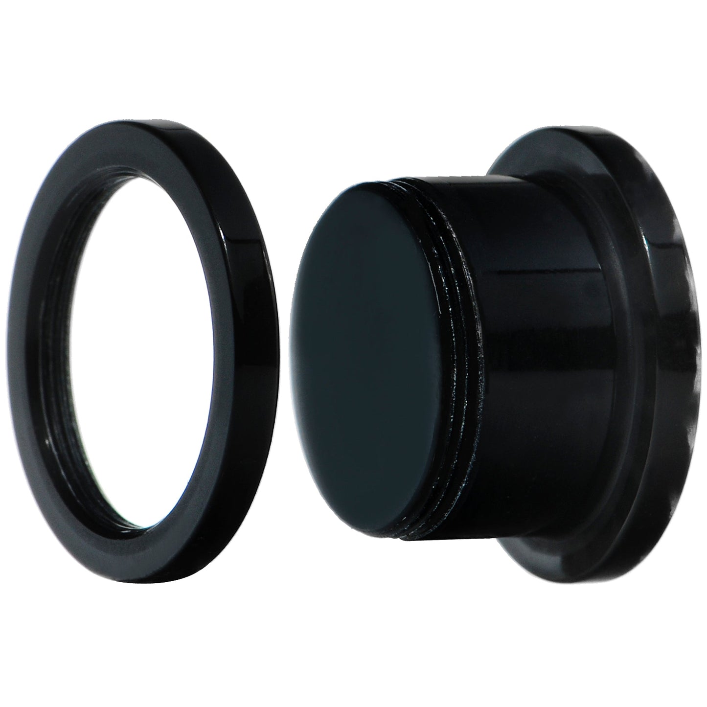 Black Acrylic Custom Photo Gem Screw Fit Plug - buy 2 for a pair