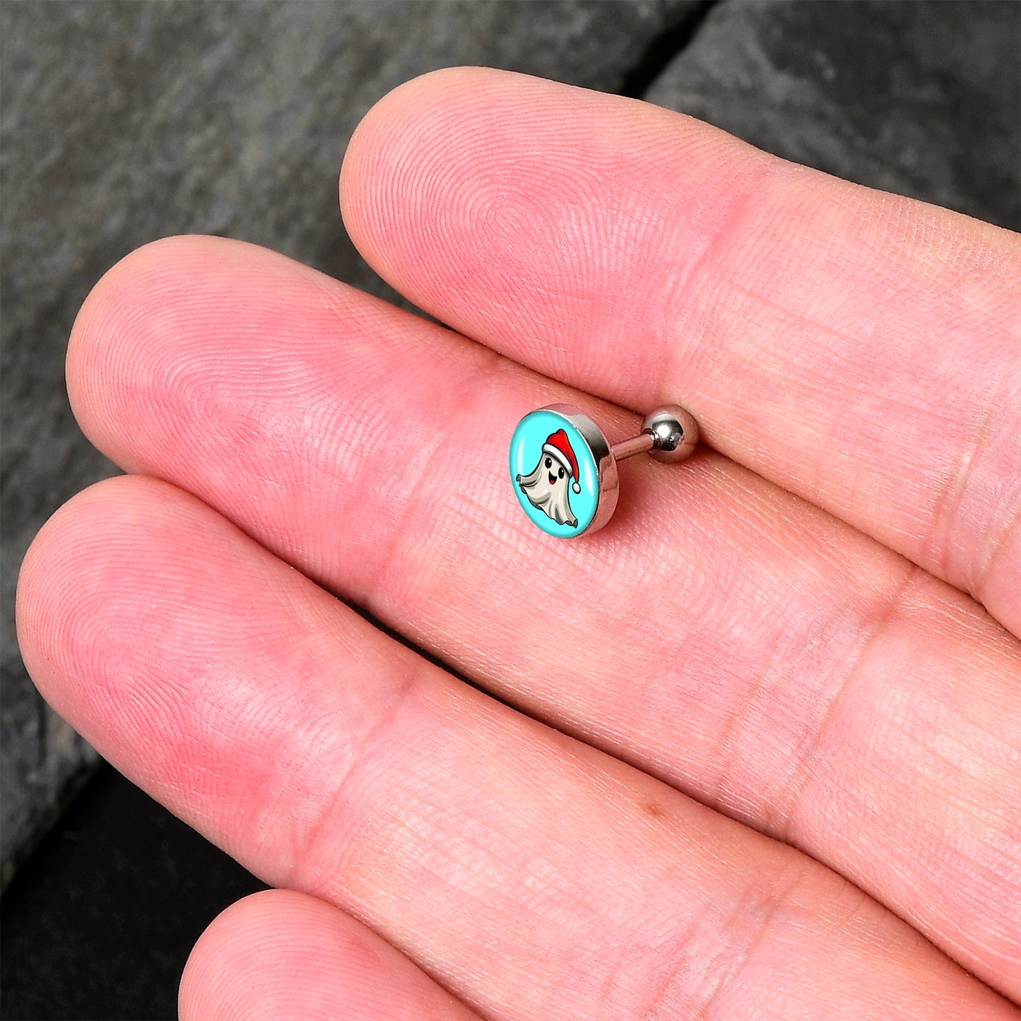 16G 1/4 Holiday Christmas Spirit Ghost Tragus Cartilage Earring by Onyx O