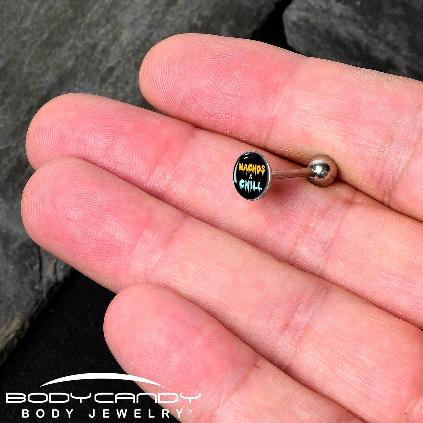 Nachos and Chill Barbell Tongue Ring by Onyx O