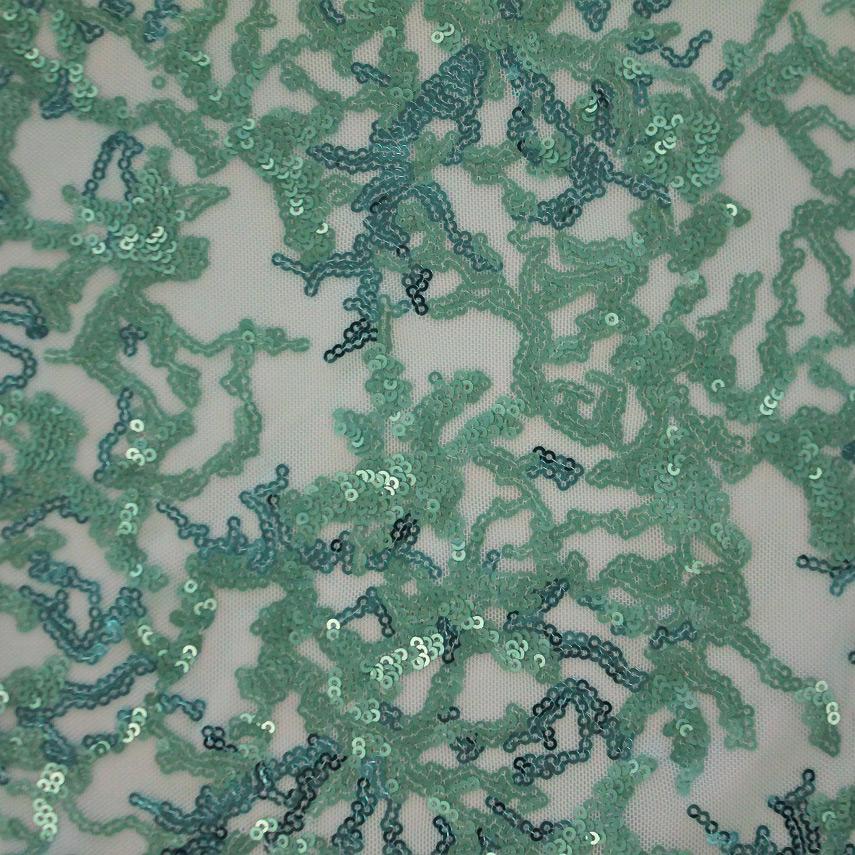 Coral Reef Stretch Mesh Sequin Fabric | Blue Moon Fabrics