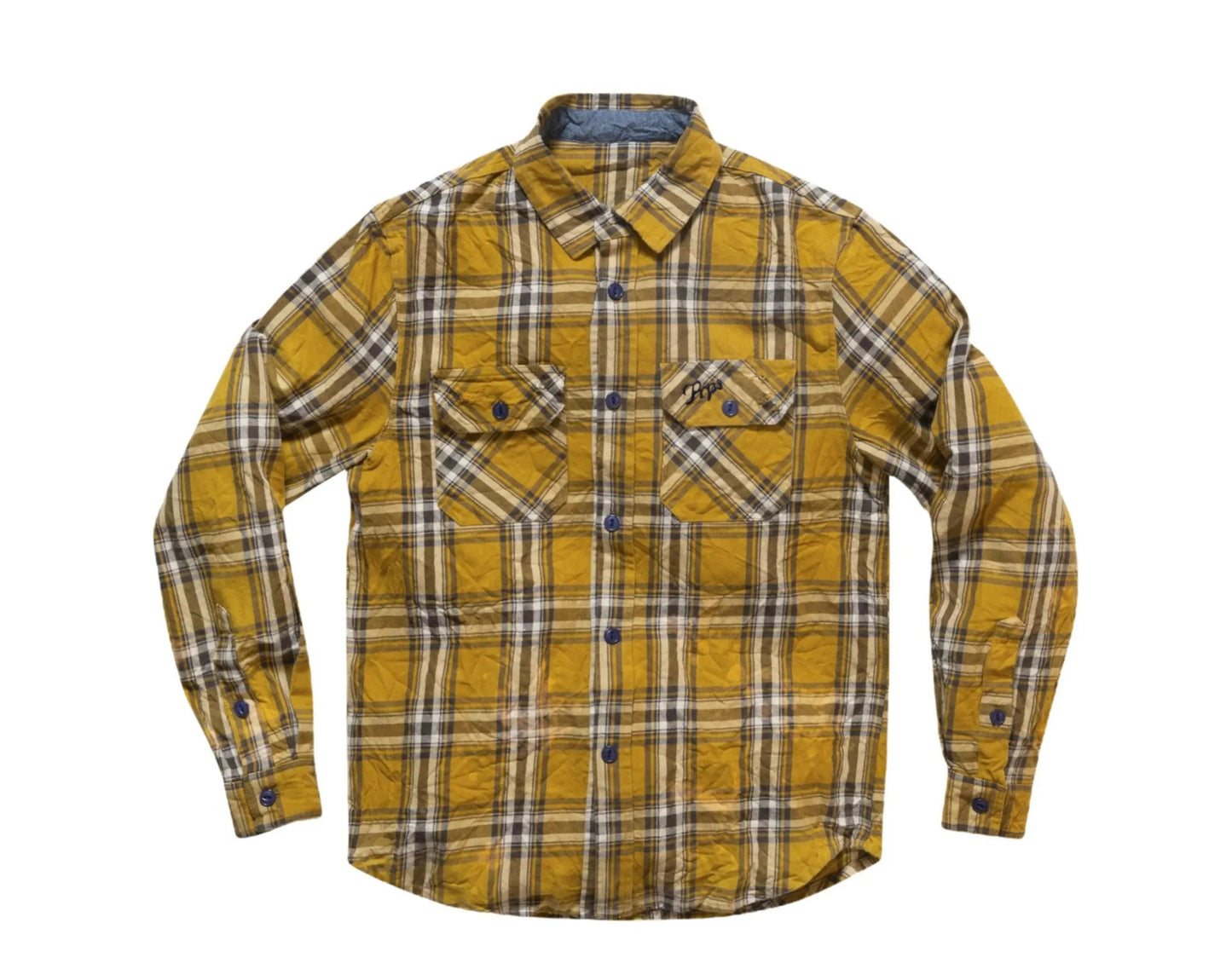Prps Biner Plaid Men Button Down Shirt Khaki