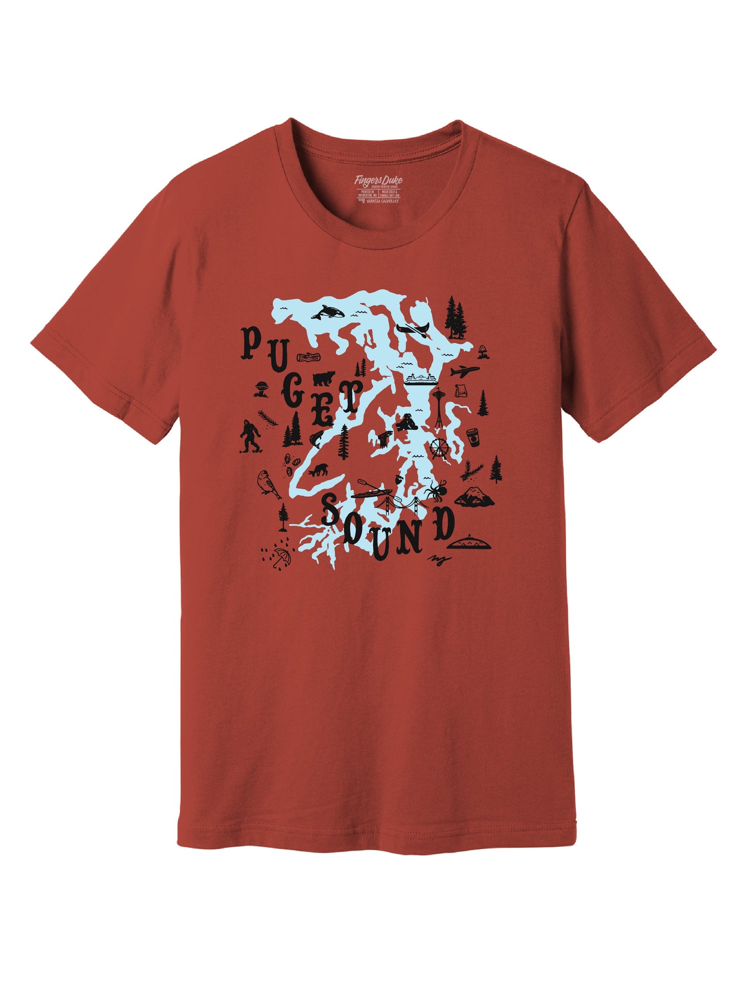 Puget Sound Map · Unisex T-Shirt