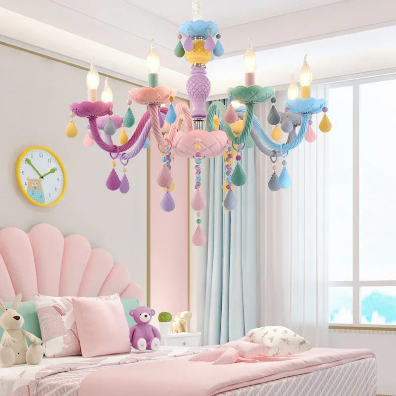 DecorBites™ Crystal Candle Chandelier: Elegant European Design for Bedroom, Restaurant & Children's Room