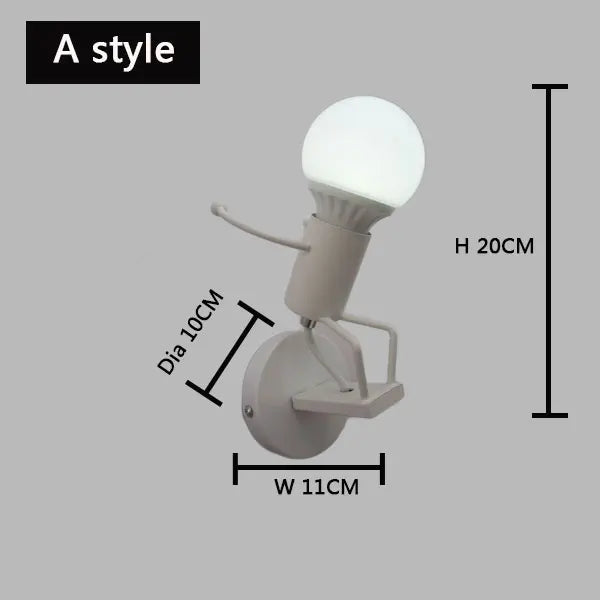 DecorBites™ Cartoon Matchstick Man Wall Lamp for Kids Room and Home Decor