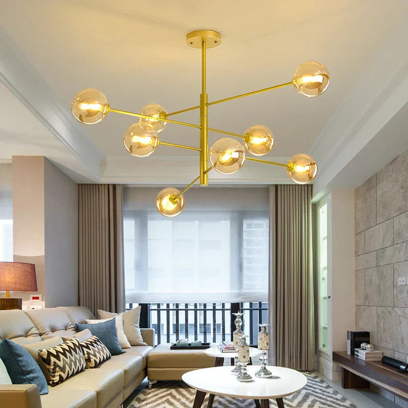 DecorBites™ Black/Gold G9 LED Chandelier for Living Room Bedroom Modern Pendant Lighting