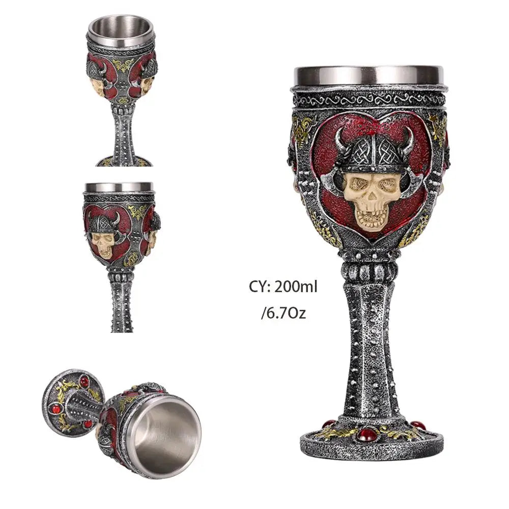 DecorBites™ Dragon King Goblet 200ml: Retro Stainless Steel Wine Glass Gothic Whiskey Cup