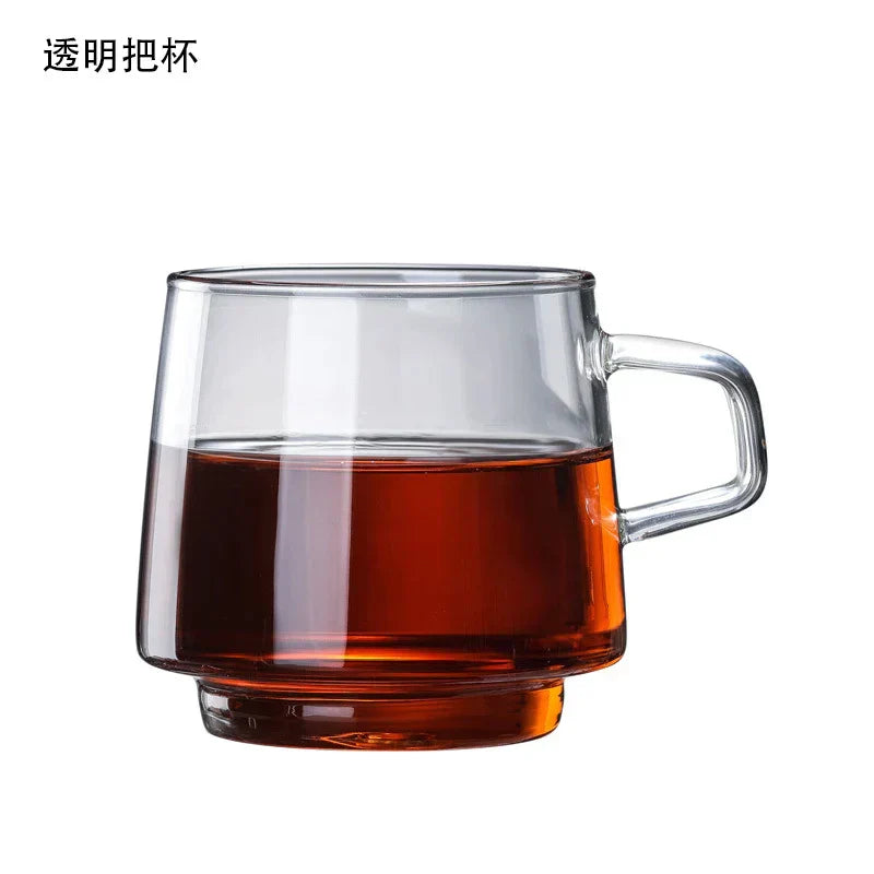 DecorBites™ Glass Coffee Mug Tumbler | Colorful Heat-Resistant Tea Juice Cup