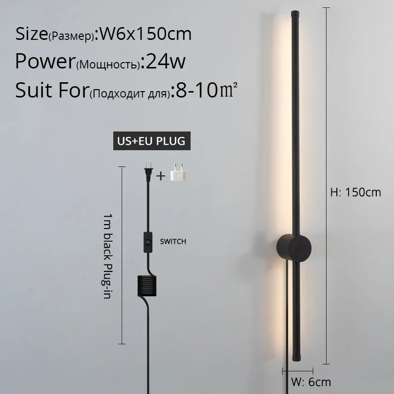 DecorBites™ Black LED Wall Sconce for Living Room Bedroom Lighting