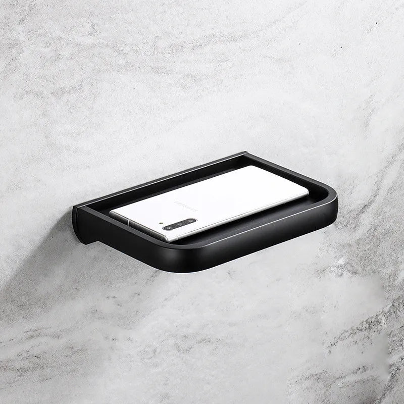 DecorBites™ Black Tissue Paper Holder with Phone Stand - Toilet Roll Rack & Storage Box