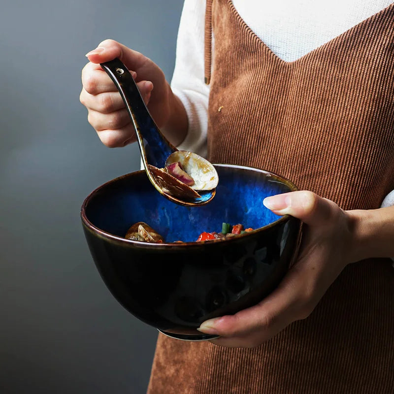 DecorBites™ Ceramic Salad Bowl Set - Japanese Style Eco-Friendly Tableware