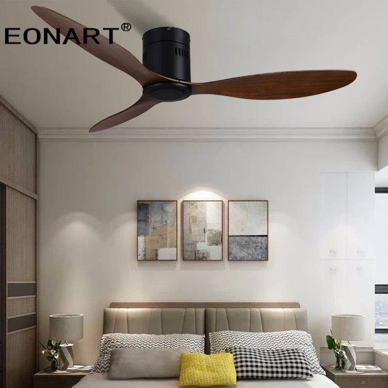 DecorBites™ 52" Black DC Ceiling Fan, Remote Control, No Light