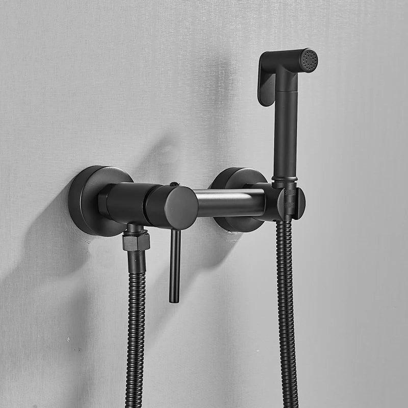 DecorBites™ Black Bidet Faucet Wall Mount Shower Tap Toilet Sprayer Mixer