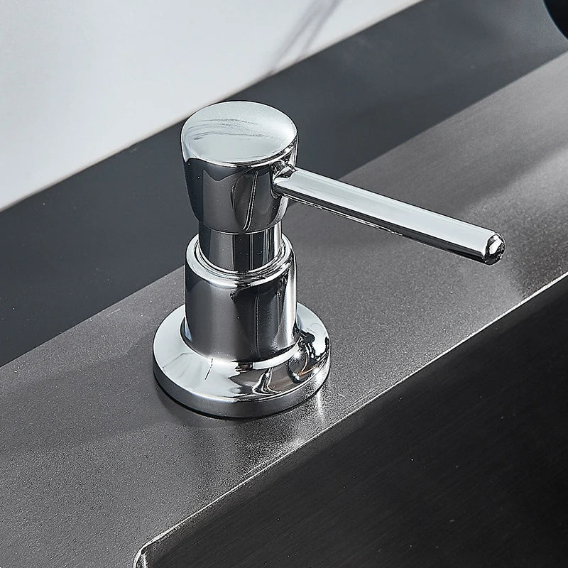 DecorBites™ 220ML Black Kitchen Soap Dispenser Stainless Steel Head, 3 Colors Liquid Detergent Bottle
