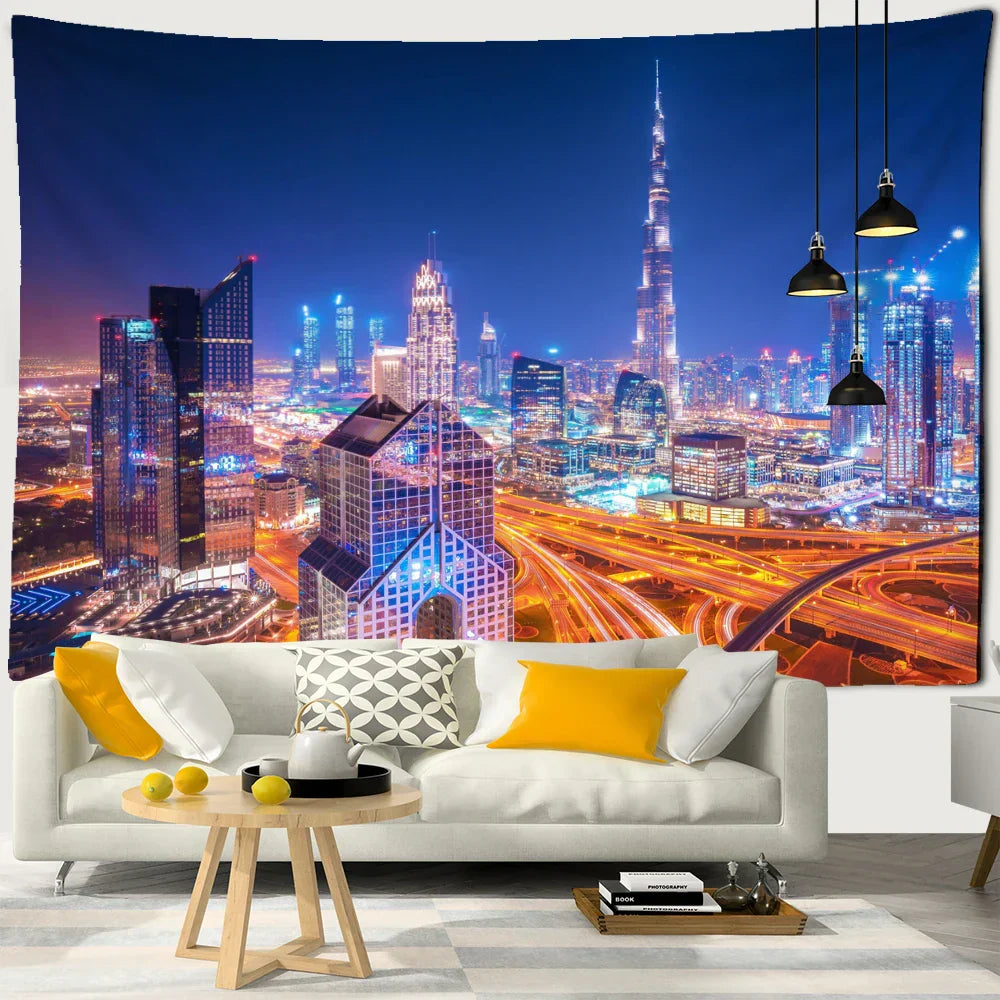 DecorBites™ Boho Chic Night View Tapestry.
