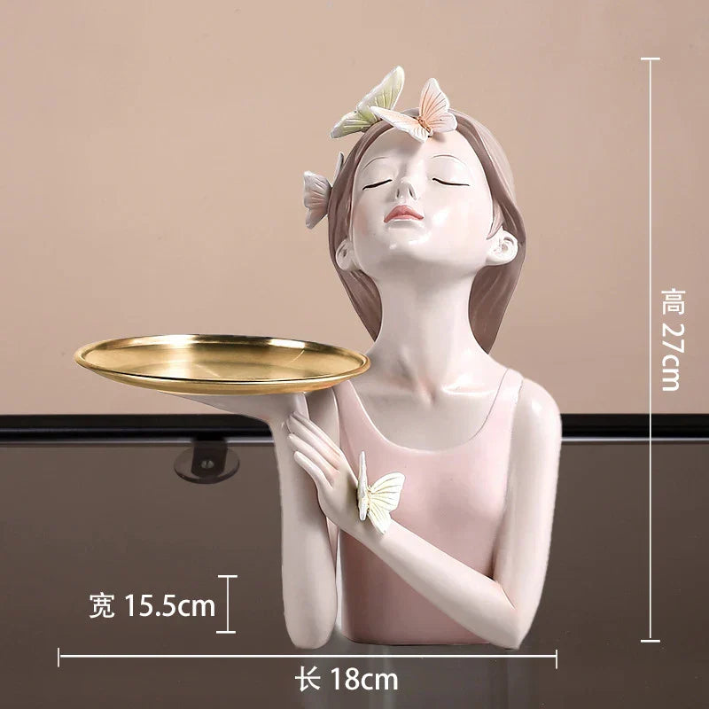 DecorBites™ Butterfly Girl Resin Figure Modern Home Decor Statue Objects