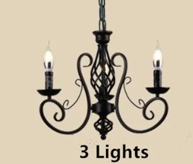 DecorBites™ Black Wrought Iron Loft Chandelier for Living Room, Bar, Restaurant - Retro Industrial Style