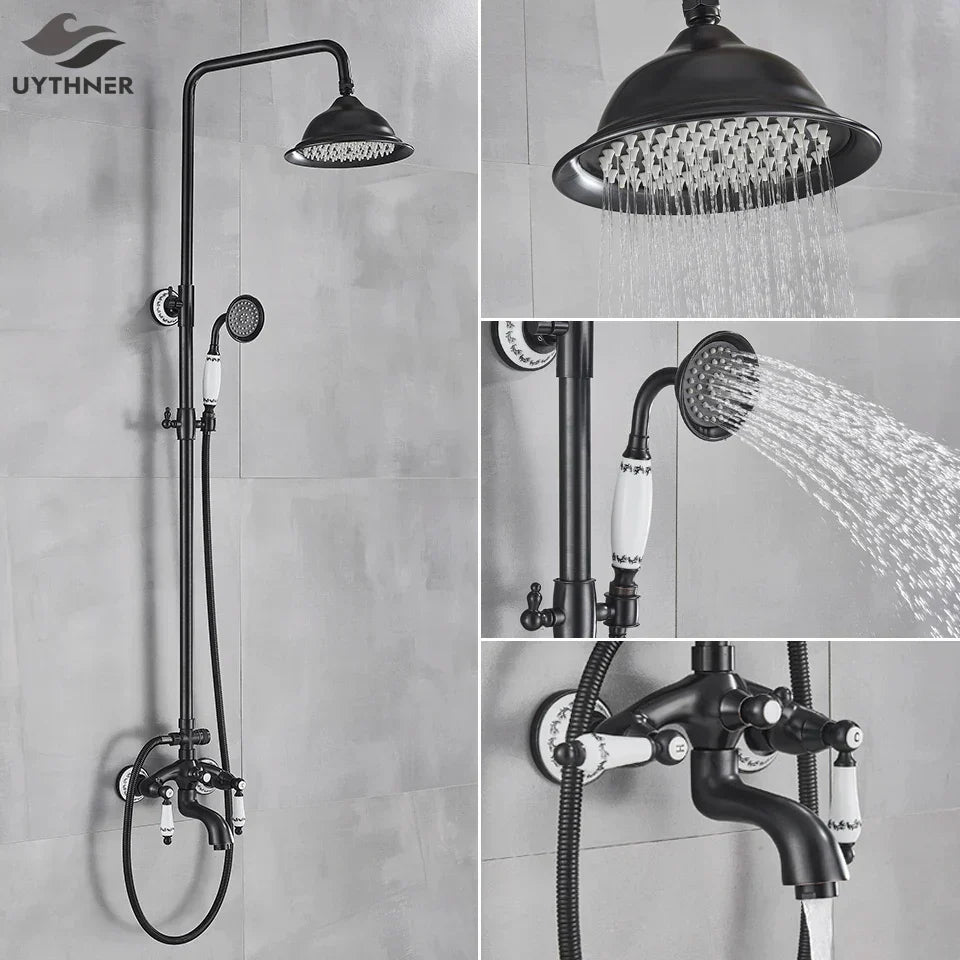 DecorBites™ 8" Rainfall Shower System with Bathtub Faucet and Hand Shower