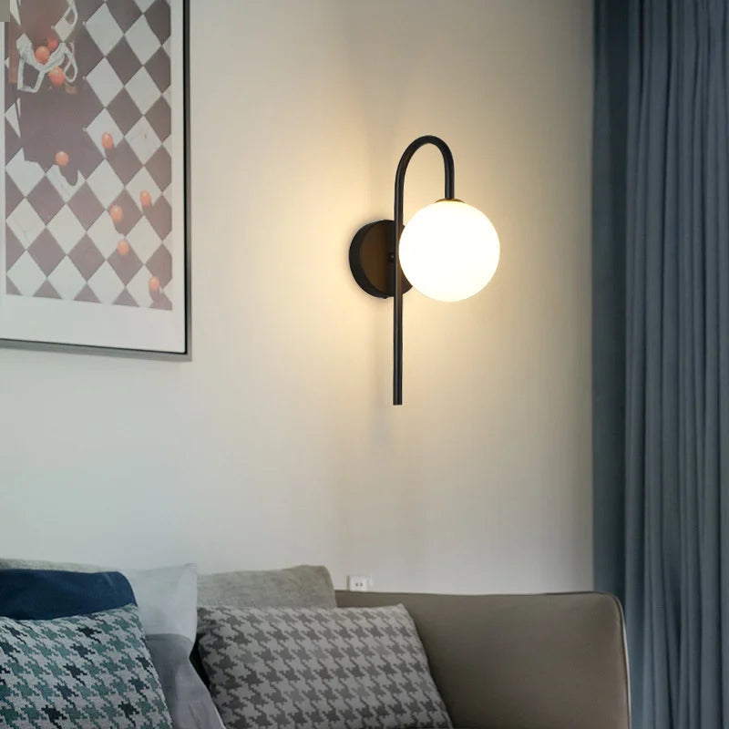 DecorBites™ Glass Ball LED Wall Sconce for Elegant Living Room Bedroom Hotel Staircase Lighting