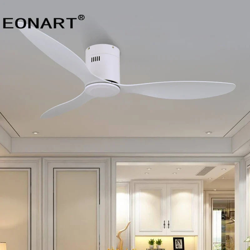 DecorBites™ 52" Black DC Ceiling Fan, Remote Control, No Light