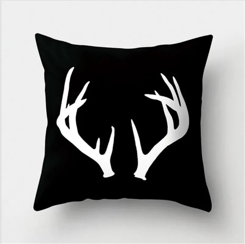 DecorBites™ Black White Flocking Pillowcase 45*45cm Fashion Living Room Sofa Cushion