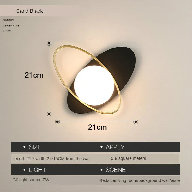 DecorBites™ Glass Ball LED Wall Lamp for Modern Nordic Lighting in Living Bedroom
