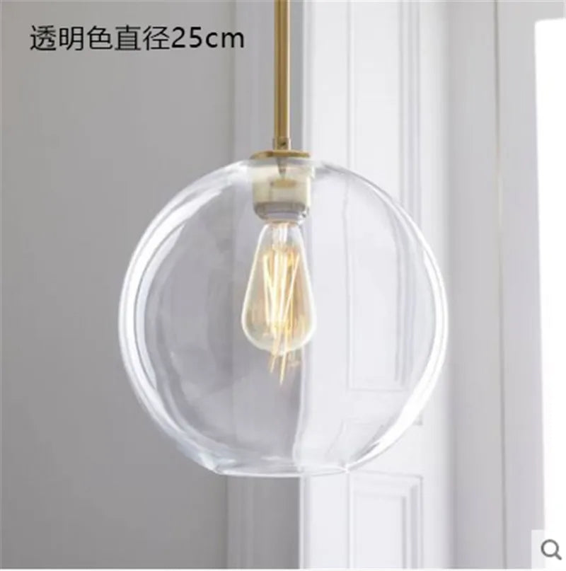 DecorBites™ Glass Ball LED Pendant Light: Modern Silver Gold Nordic Kitchen Decor