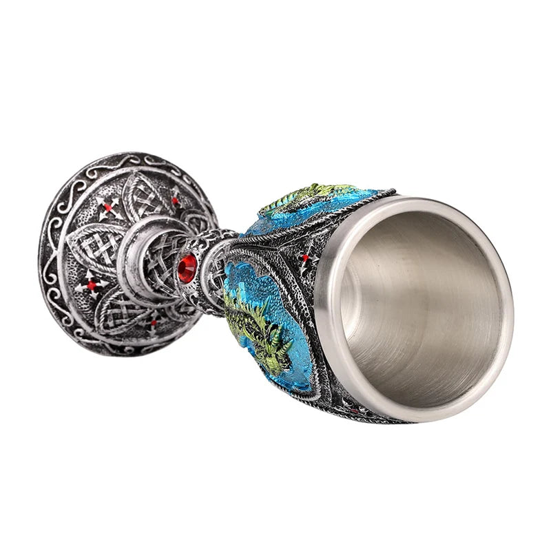 DecorBites™ Dragon King Goblet 200ml: Retro Stainless Steel Wine Glass Gothic Whiskey Cup