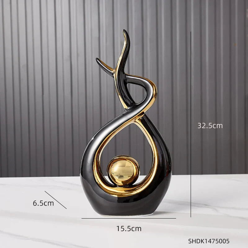 DecorBites™ Ceramic Abstract Figurine Set for Elegant Home and Office Decor