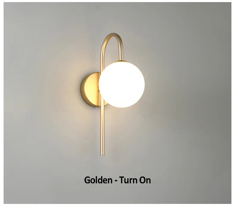 DecorBites™ Glass Ball LED Wall Sconce for Elegant Living Room Bedroom Hotel Staircase Lighting