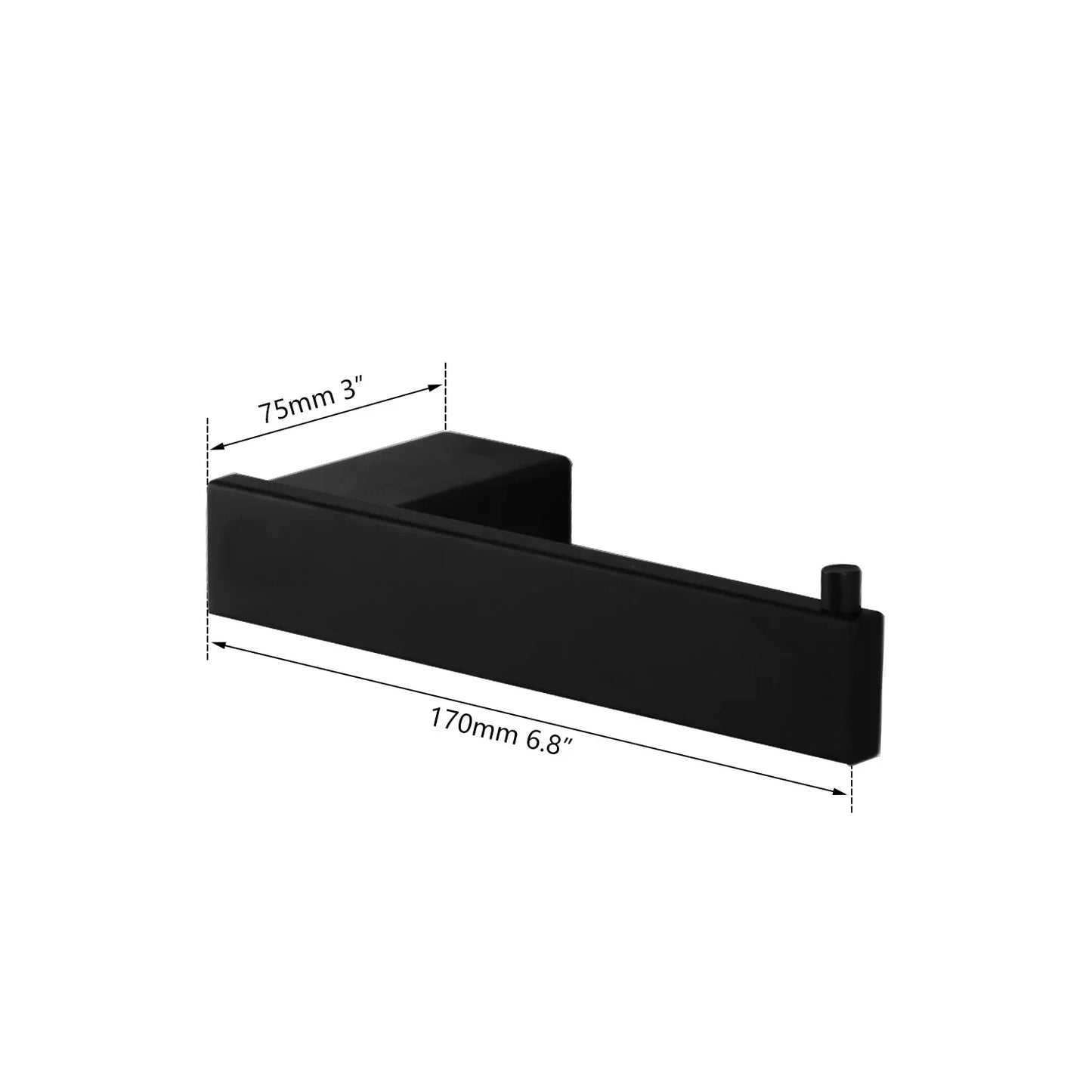 DecorBites™ Black Matte Stainless Steel Bathroom Hardware Set: Paper Holder, Toothbrush Holder, Towel Bar & Accessories