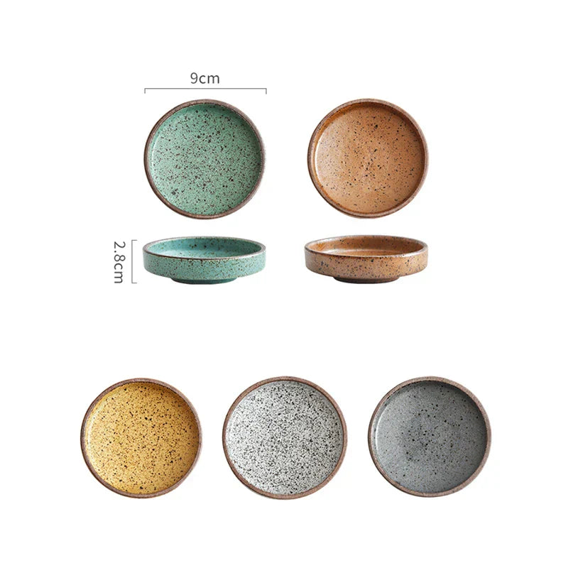 DecorBites™ Ceramic Round Sauce Dish - Small Seasoning Bowl for Soy Sauce and Wasabi