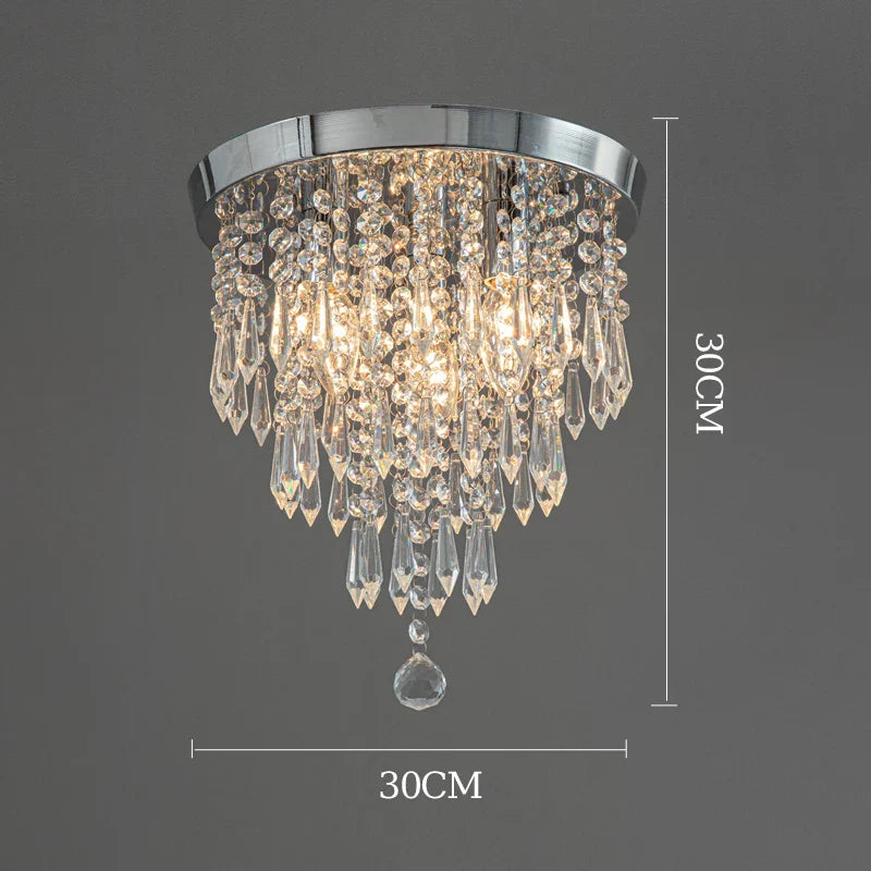 DecorBites™ Crystal Ceiling Light: Elegant Hanging Golden Lamp for Home Decor