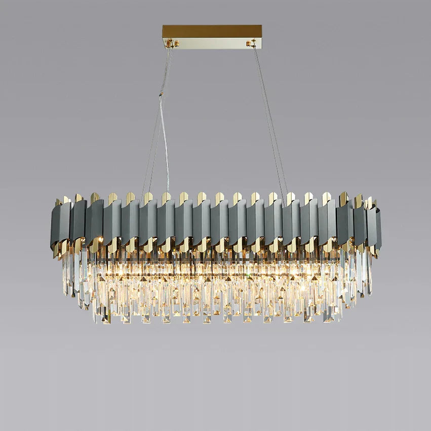 DecorBites™ Art Deco Golden Black Crystal Pendant Lights for Dinning Room