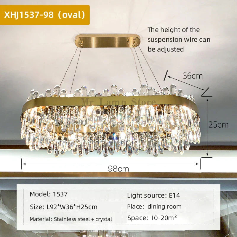 DecorBites™ Crystal Chandelier Pendant Light for Luxury Living Room, Bedroom, Dining, Kitchen & Home Décor