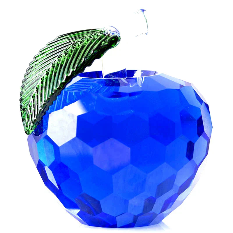 DecorBites™ 3D Crystal Yellow Apple Glass Paperweight Figurine Ornaments - Office Desktop Decoration