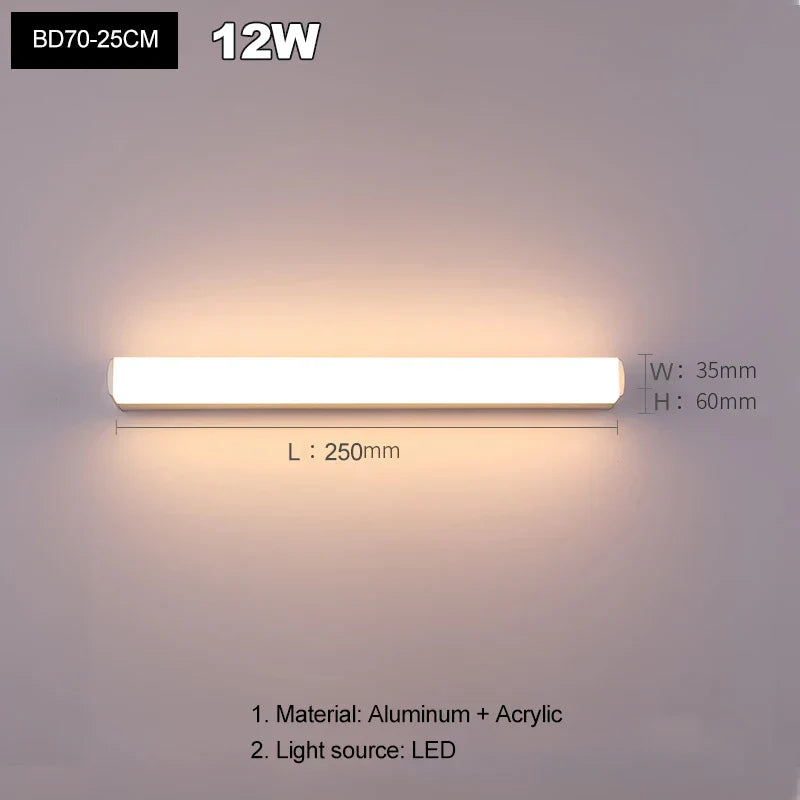 DecorBites™ LED Acrylic Wall Lamp for Bathroom & Bedroom, Modern Simplicity, Anti-fog Sconces