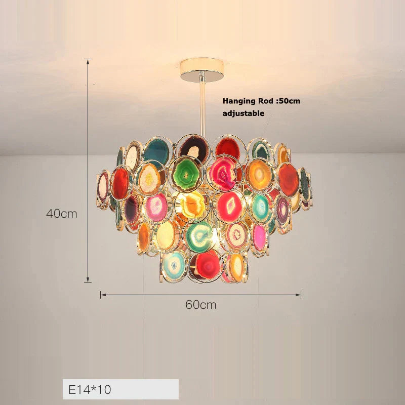 DecorBites™ Agate Designer LED Chandelier for Foyer & Dining Room