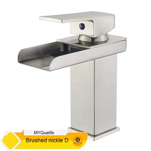 DecorBites™ Black Waterfall Basin Faucet Mixer Tap for Vessel Sinks - Single Hole