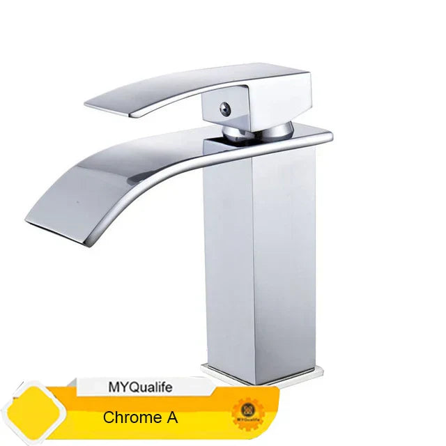 DecorBites™ Black Waterfall Basin Faucet Mixer Tap for Vessel Sinks - Single Hole