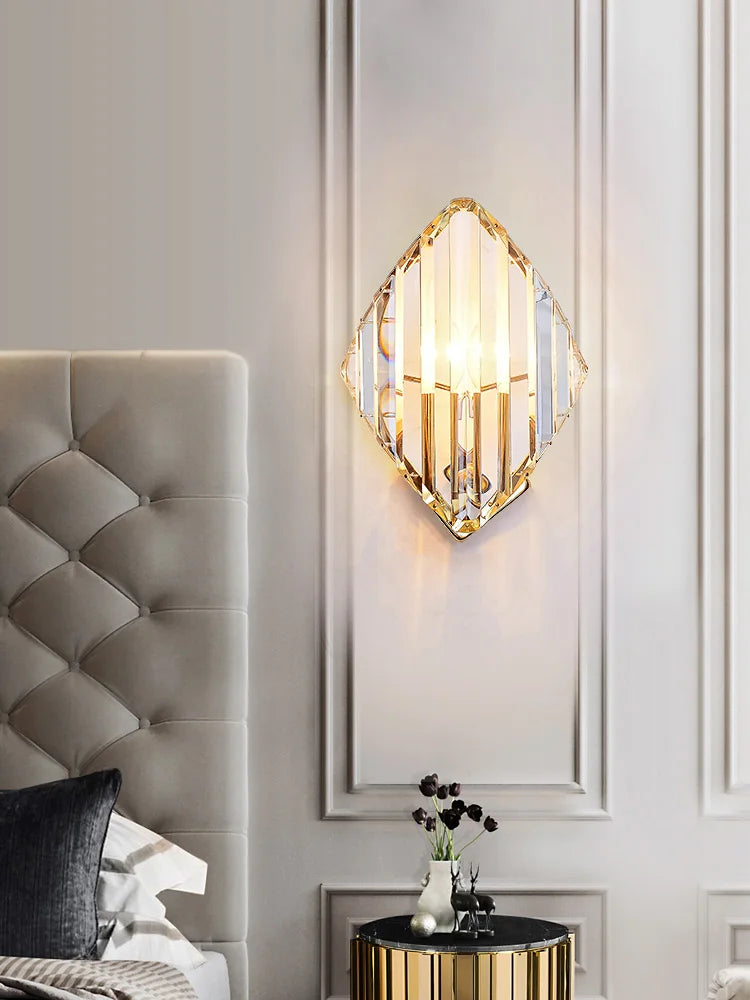 DecorBites™ Crystal Wall Sconce Light: Modern Luxury Luminaire for Living Room, Bedroom, Hotel Hallway