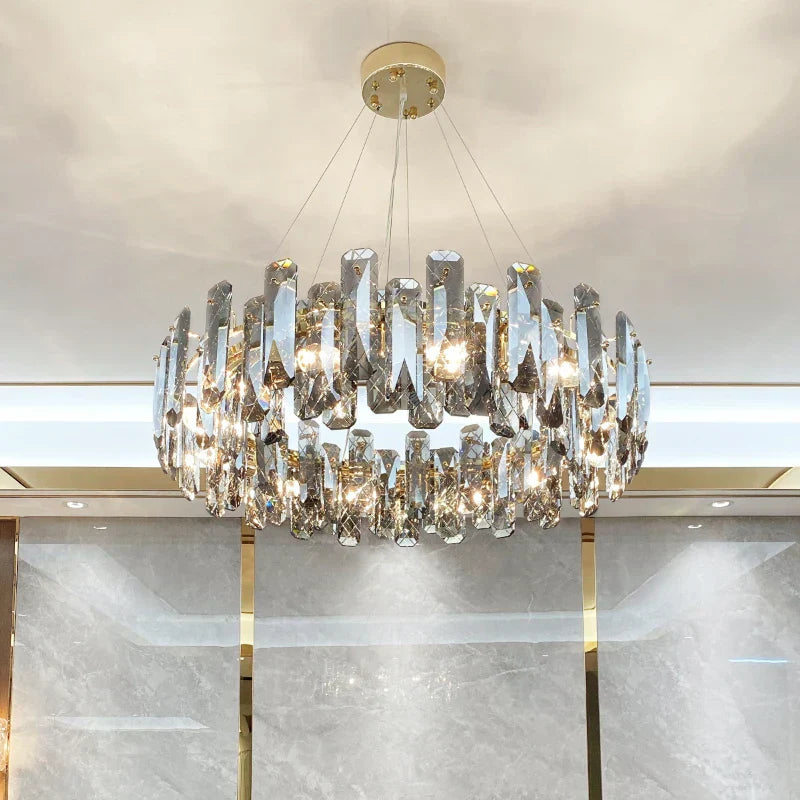 DecorBites™ Crystal LED Chandelier for Elegant Living Room, Dining, Bedroom, Kitchen
