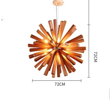 DecorBites™ Dandelion Wooden Pendant Lights - Solid Wood Hanging Lamps for Dining Room & Restaurant