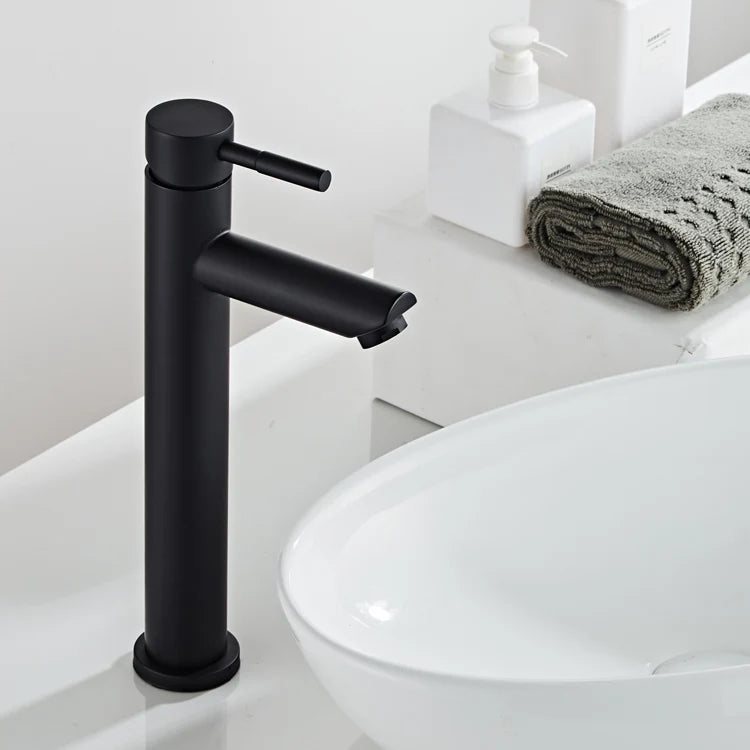 DecorBites™ Black Baking Stainless Steel Basin Faucet - Hot Cold Bathroom Sink Mixer