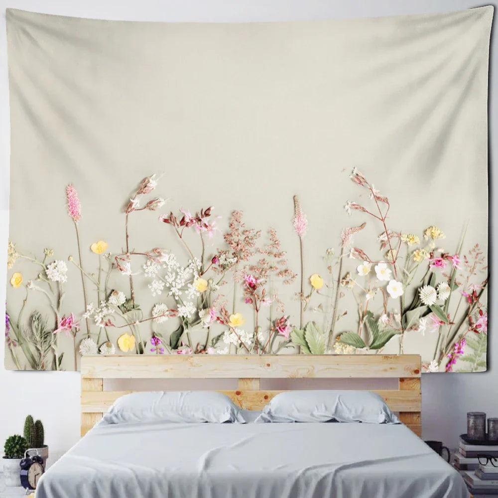 DecorBites™ Boho Green Leaf Tapestry Wall Hanging - Natural Plant Landscape Home Decor