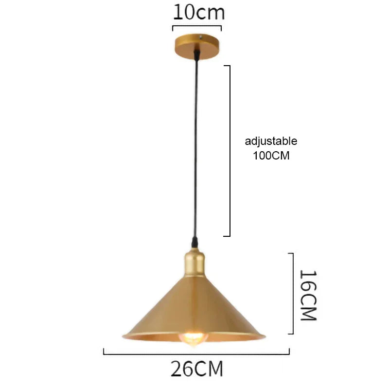 DecorBites™ Gold Wrought Iron Chandelier Pendant Light, E27 LED, Nordic Retro Style