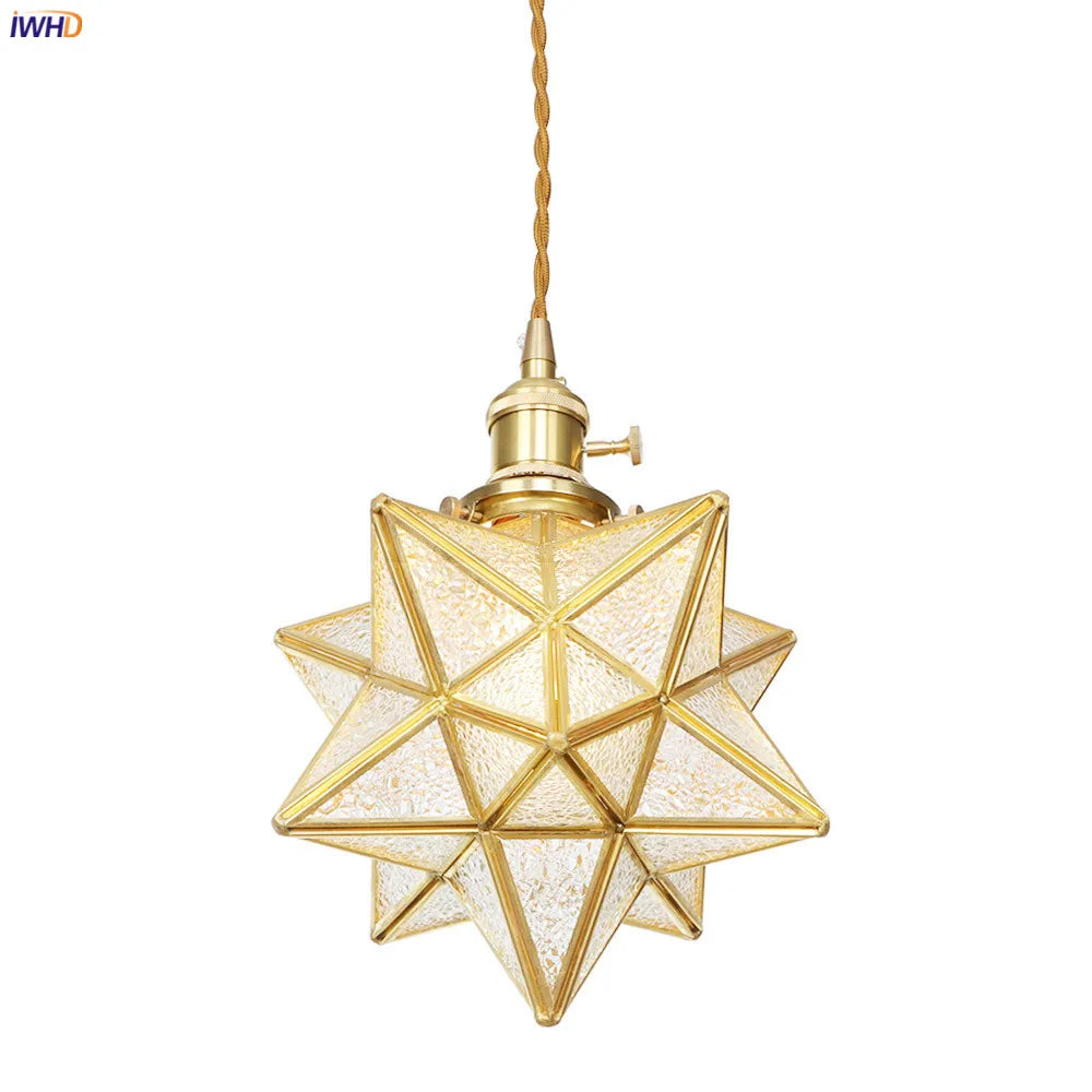DecorBites™ Glass Copper LED Pendant Light for Kitchen Cafe Living Room