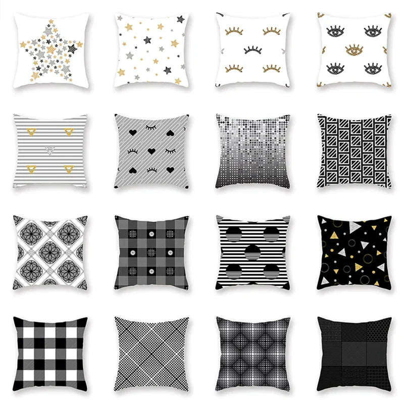 DecorBites™ Geometric Star Stripe Print Pillowcase - Wholesale, 45x45cm